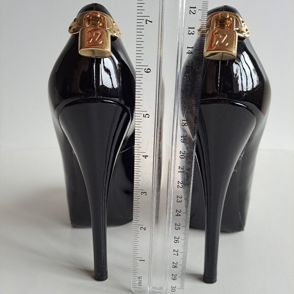 Louis Vuitton Black Leather Platform Oh Really! Peep Toe Pumps Size 36 - Picture 11 of 16